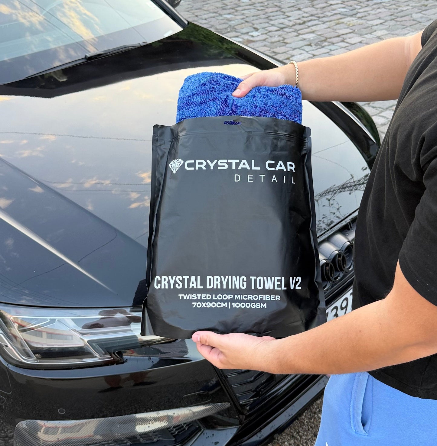 CrystalTowel V2 | Ултра абсорбираща микрофибърна кърпа  – 1000 GSM Single Sided 70*90 cm
